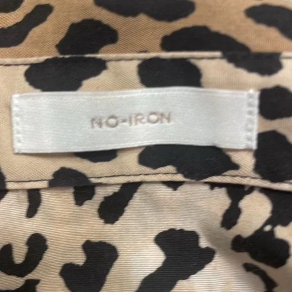 Chicos blouse leopard cheetah animal print no iron Tie front button size 1 M 8 - Picture 10 of 12